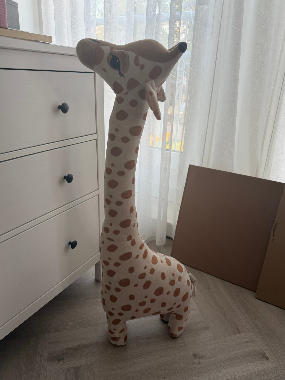 Grote Giraffe Knuffel - Zacht en Decoratief, Giraf, Ophalen of Verzenden, Zo goed als nieuw, Beige