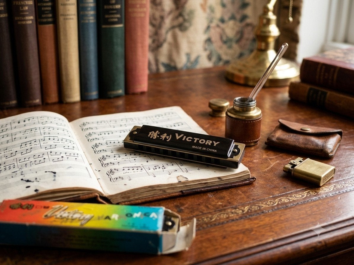 Vintage Victory Mondharmonica met originele doos, Gebruikt, Overige typen, Ophalen of Verzenden, Met koffer of doosje