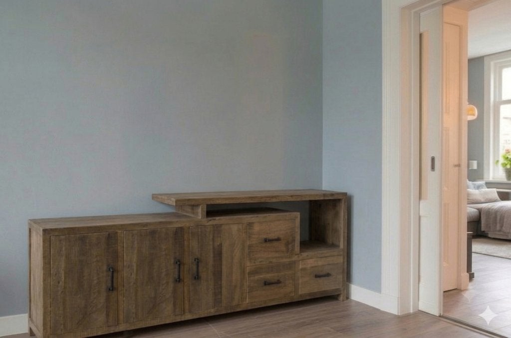 Teak dressoir 210 cm - levels, Ophalen, Nieuw, Hout
