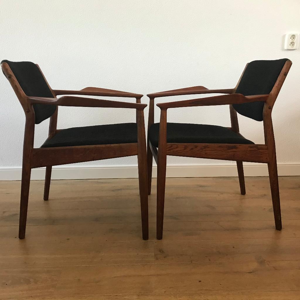 4 Arne Vodder Sibast 51A teak stoel fauteuil chair vintage, Gebruikt, Bruin, Ophalen of Verzenden, Nvt