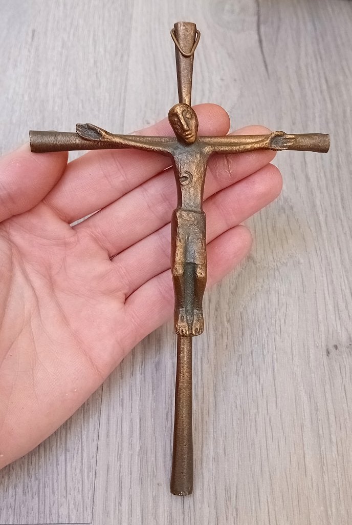bronzen kruis, relief jezus kruis, Verzenden