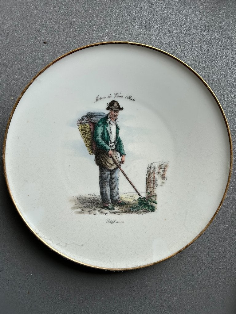 Set van 6 sierborden met Parijse beroepen, Antiek en Kunst, Ophalen