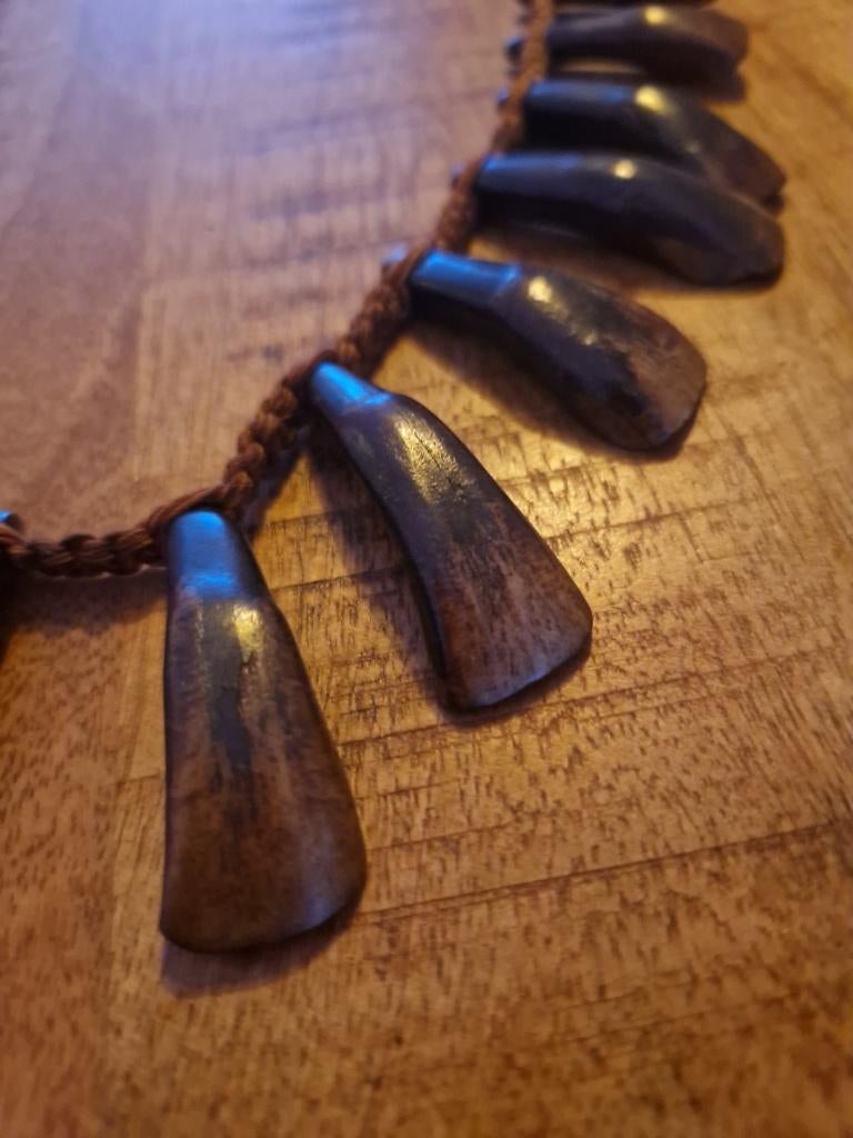 Etnische ketting met wilde paardentanden, Ophalen of Verzenden