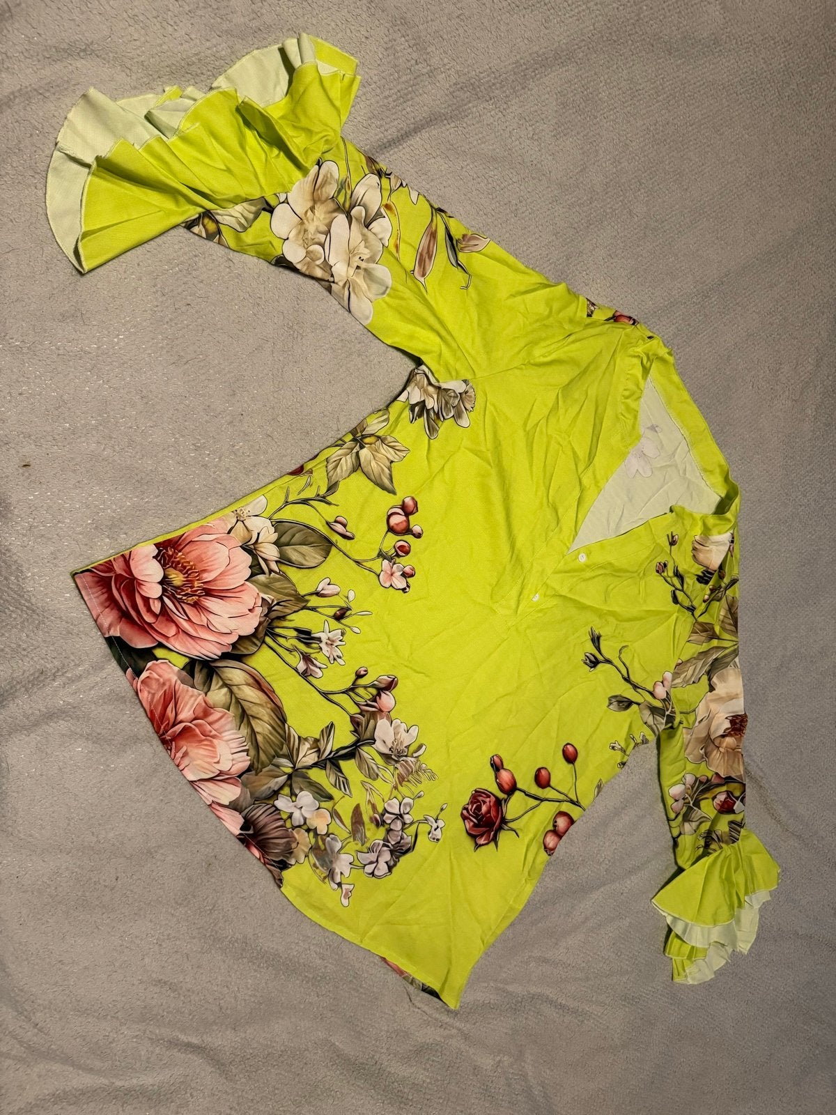 Nieuwe bloemenprint blouse, maat M, Ophalen of Verzenden, Nieuw, Maat 38/40 (M), Groen