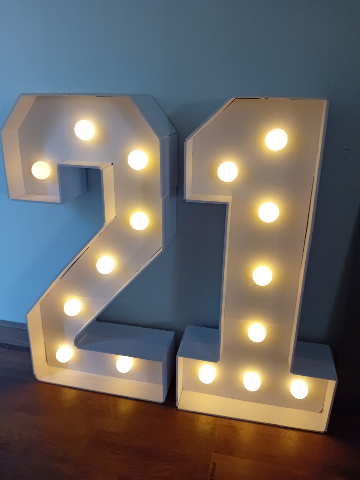 Party cijfers met verlichting - 72cm hoog, Ophalen, Gebruikt, Versiering, Verjaardag