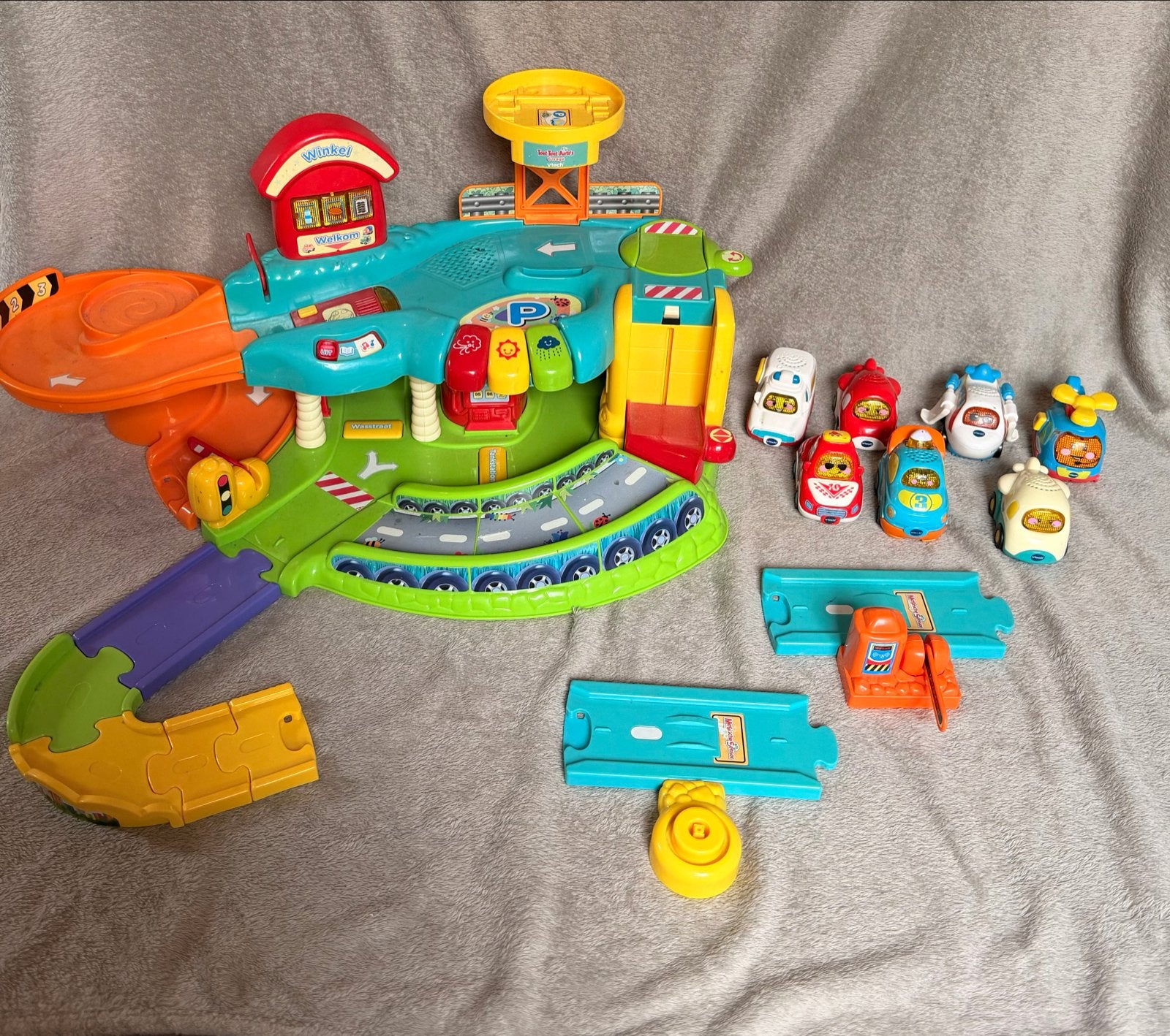 VTech Toet Toet Auto's Garage met 7 Auto's en Extra Baandele, Ophalen of Verzenden, Gebruikt