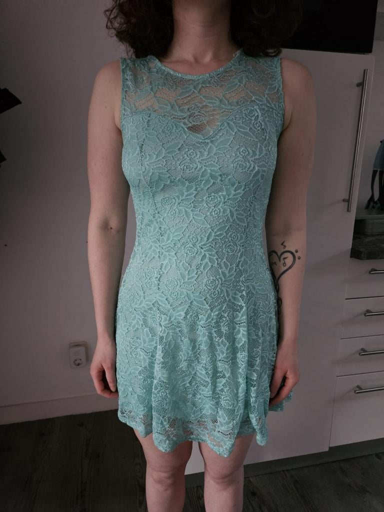 Blauwe jurk S, Blauw, Ophalen of Verzenden, Zo goed als nieuw, Maat 36 (S)