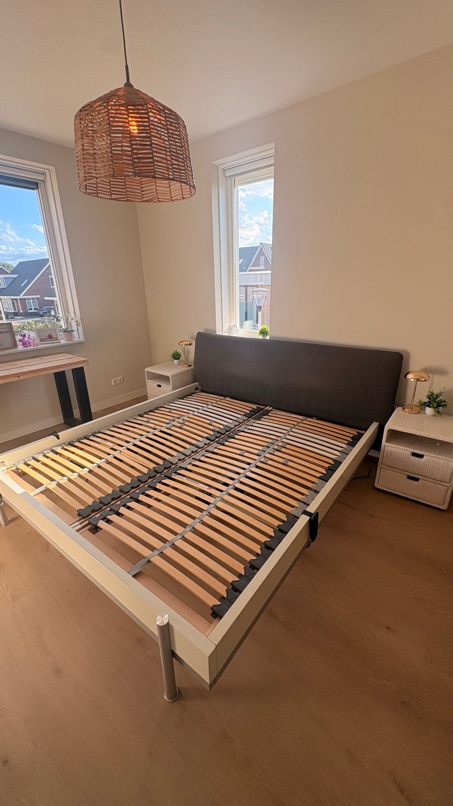 Tweepersoonsbed met verstelbare lattenbodems 180x200, Ophalen, Verstelbaar, Overige kleuren, Tweepersoons