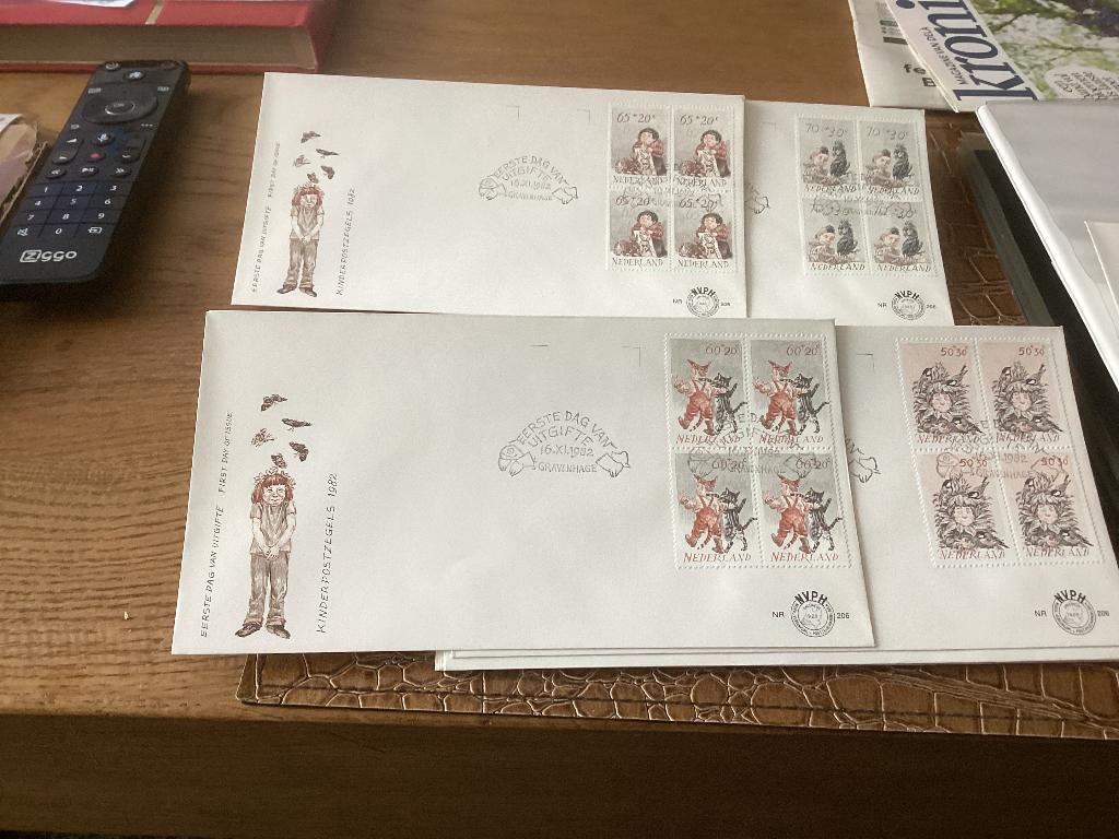 No1978 Afwijkend E206 blokken van 4 Nederland jaargangen fdc, Ophalen, Onbeschreven, Nederland