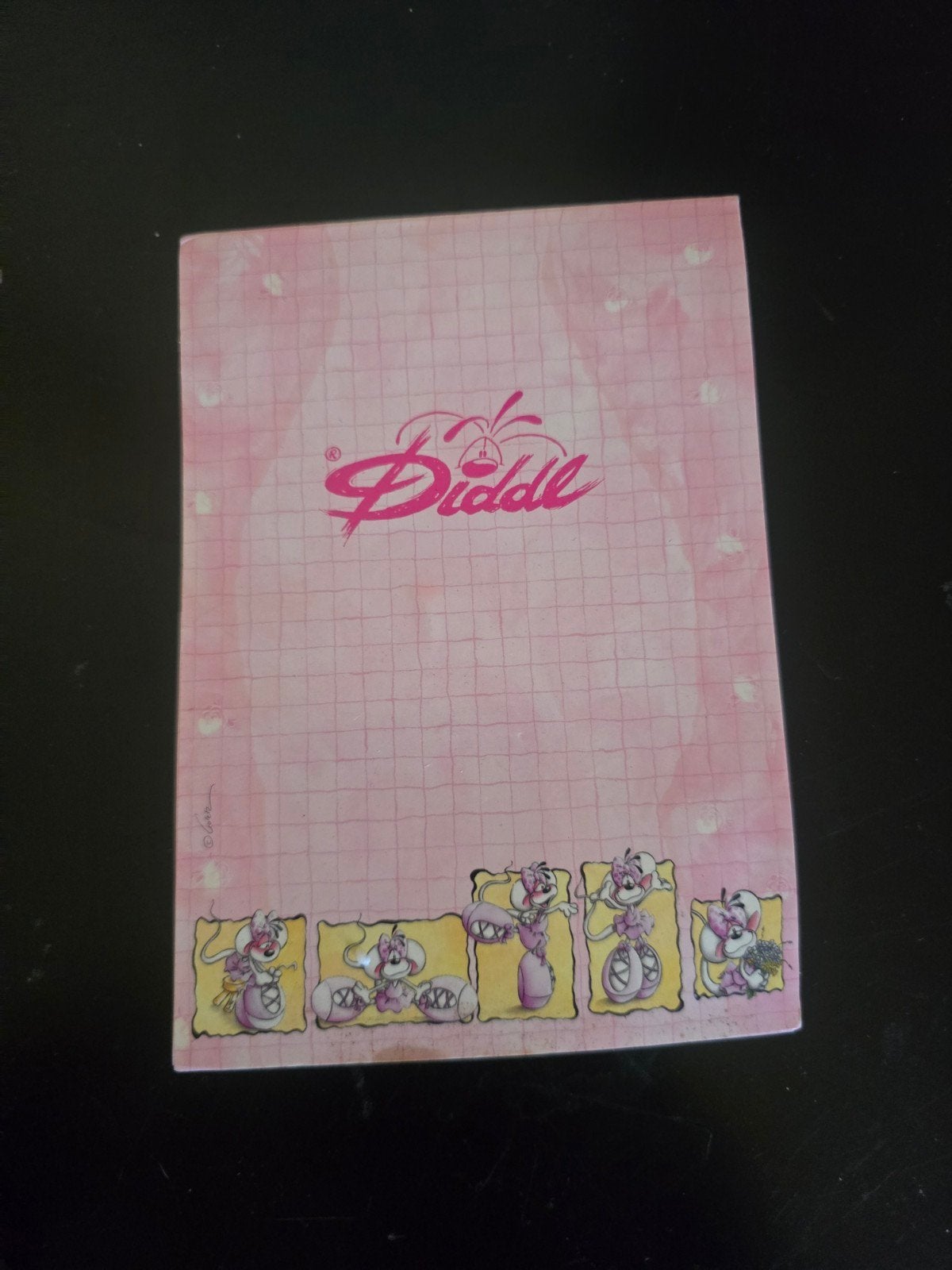 Origineel Diddl Cartoon Block - Roze met Diddlina (Depesche), Ophalen of Verzenden, Diddlina, Gebruikt, Papier, Kaart of Schrift