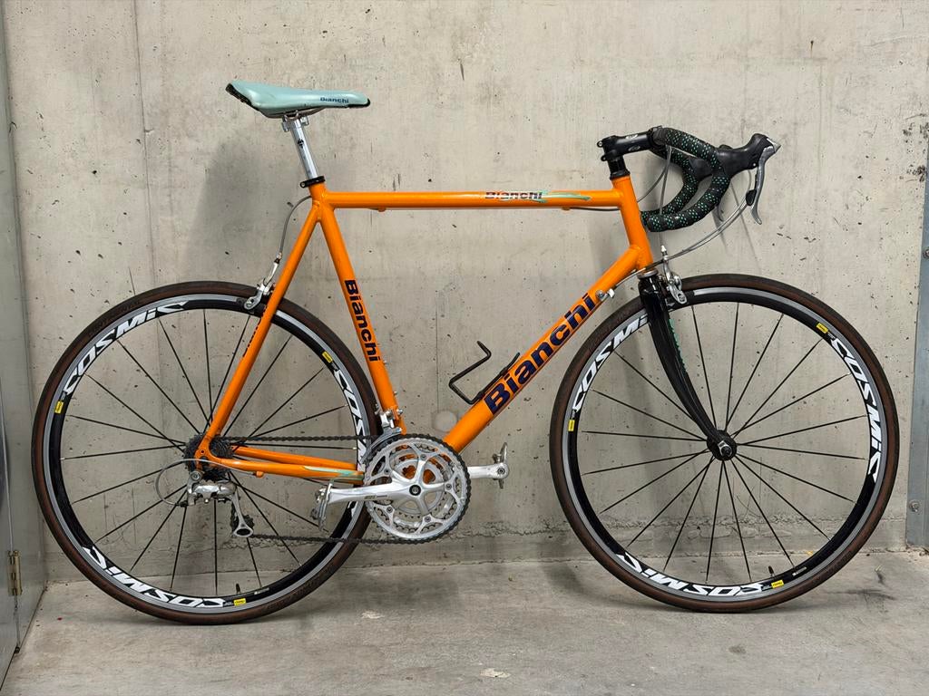 Bianchi racefiets - mega pro - Oranje - vintage, 28 inch, Gebruikt, Aluminium, 15 tot 20 versnellingen