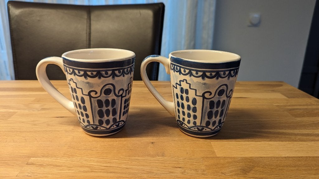 Blond Amsterdam Delfts Blond mok 2 stuks, Zo goed als nieuw, Delftsblauw, Aardewerk, Blond Amsterdam