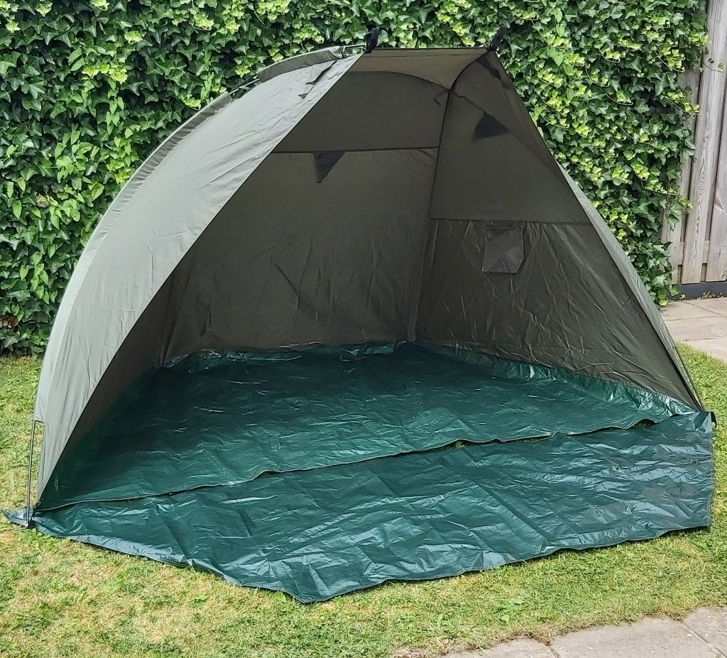 Set visspullen: tent, rodpod, schepnet, hengels en viskoffer, Watersport en Boten, Hengelsport | Algemeen, Ophalen, Gebruikt