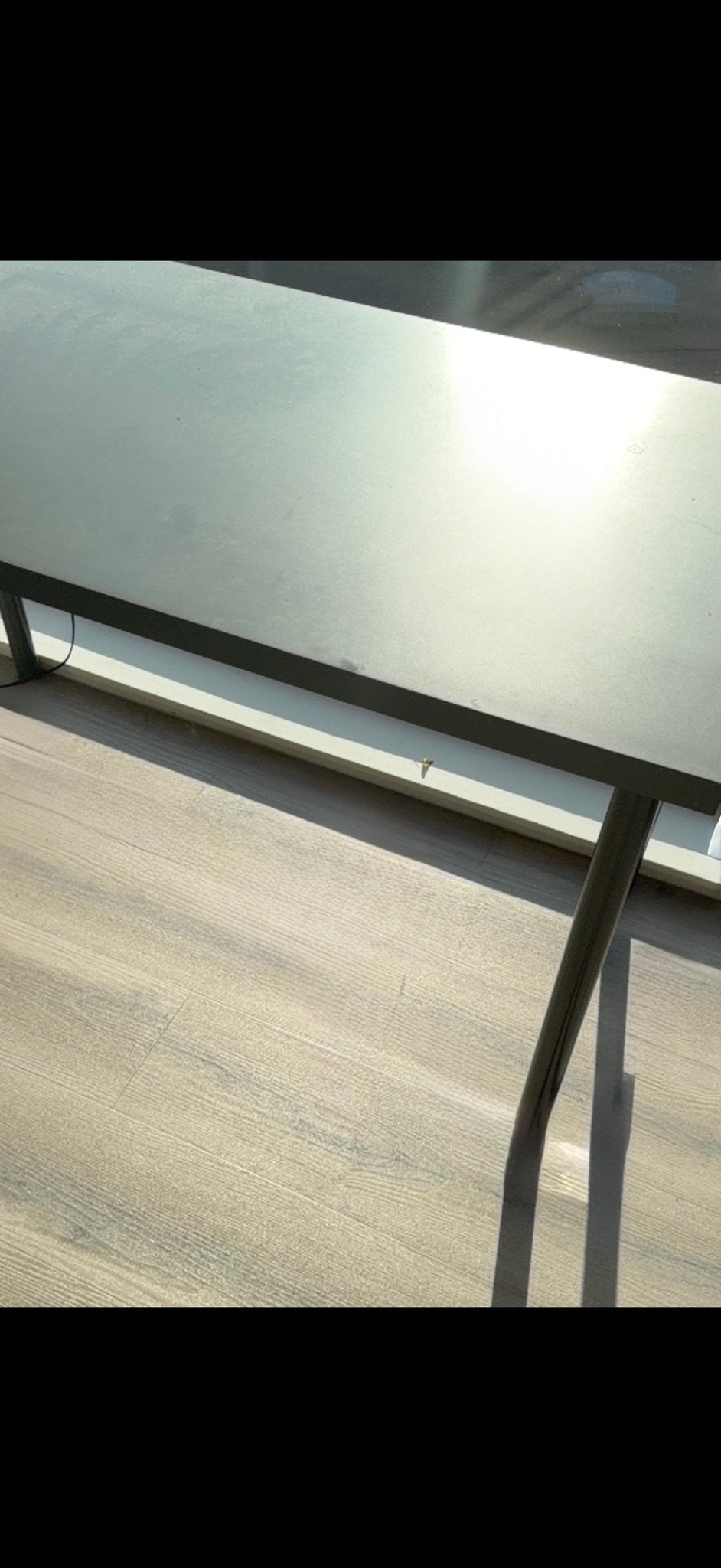 IKEA LINNMON / ADILS Bureau - Donkergrijs/Zwart, Ophalen, Demontabel, Spaanplaat of MDF, Zo goed als nieuw