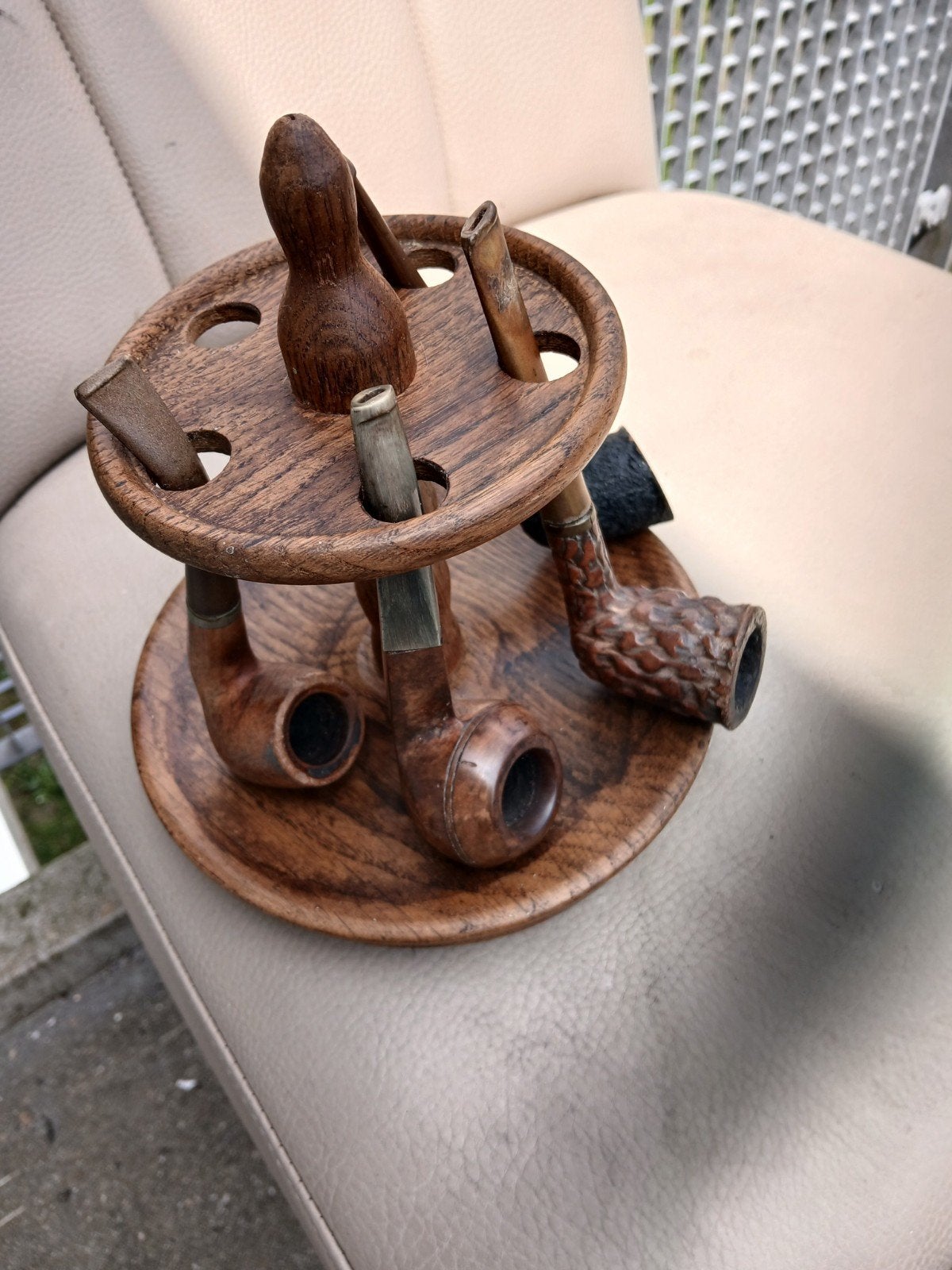 Set van 4 antieke tabakspijpen met pijpenstelen carr, Ophalen of Verzenden