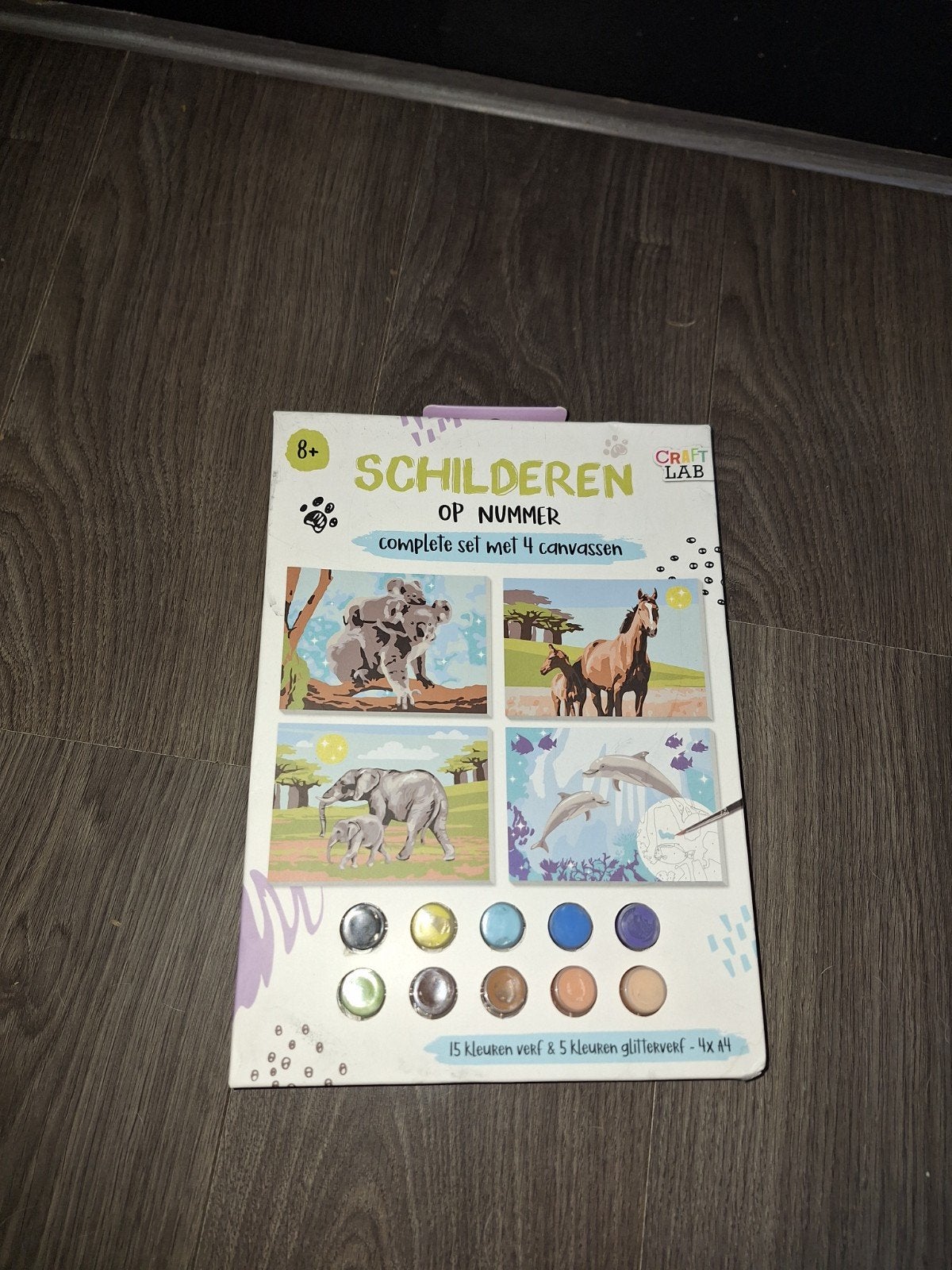 Schilderen op nummer complete set met 4 canvassen, Hobby en Vrije tijd, Ophalen of Verzenden, Nieuw, Schilderen op nummer