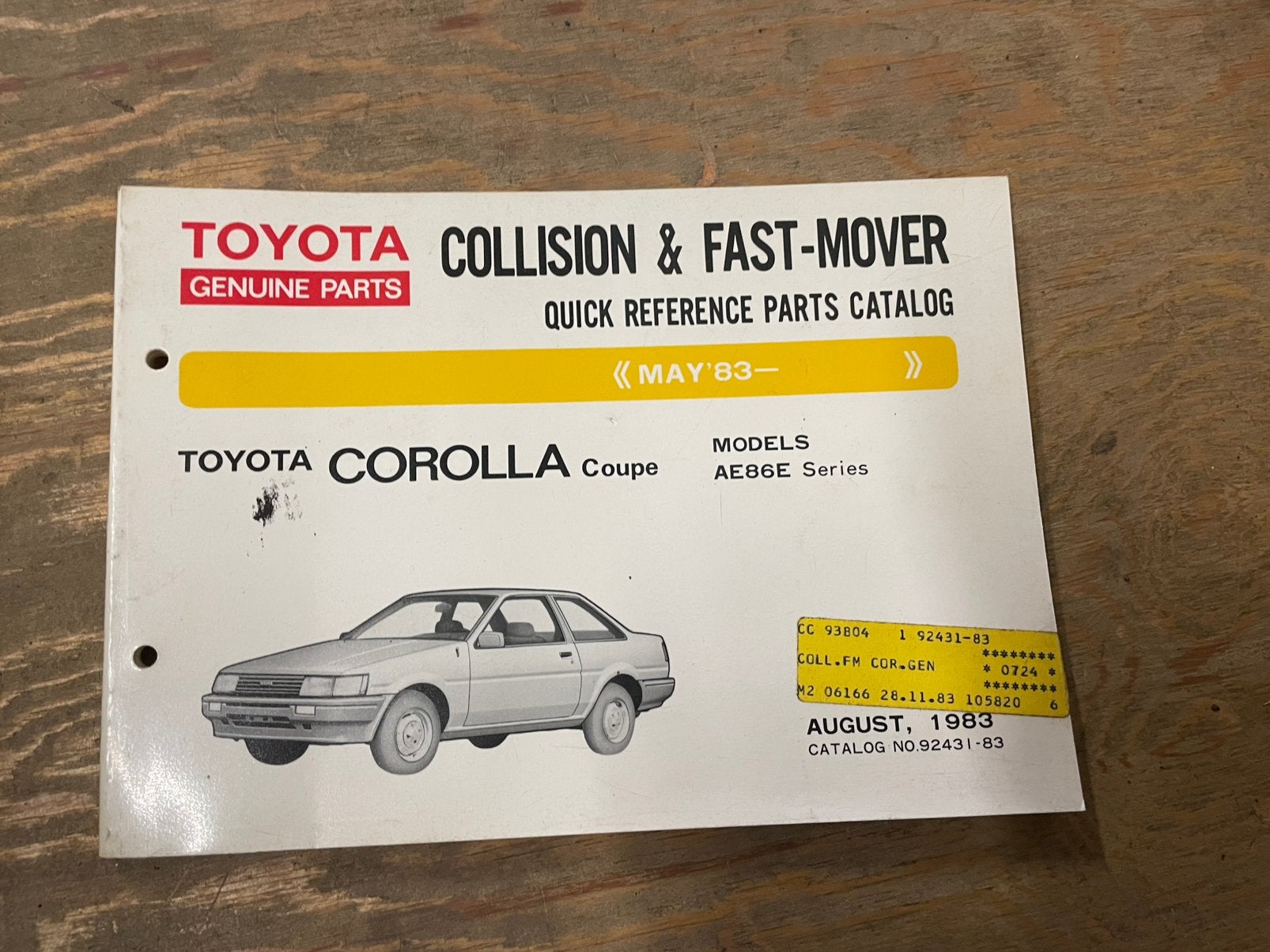 Toyota corolla ae86 parts catalog, Ophalen of Verzenden