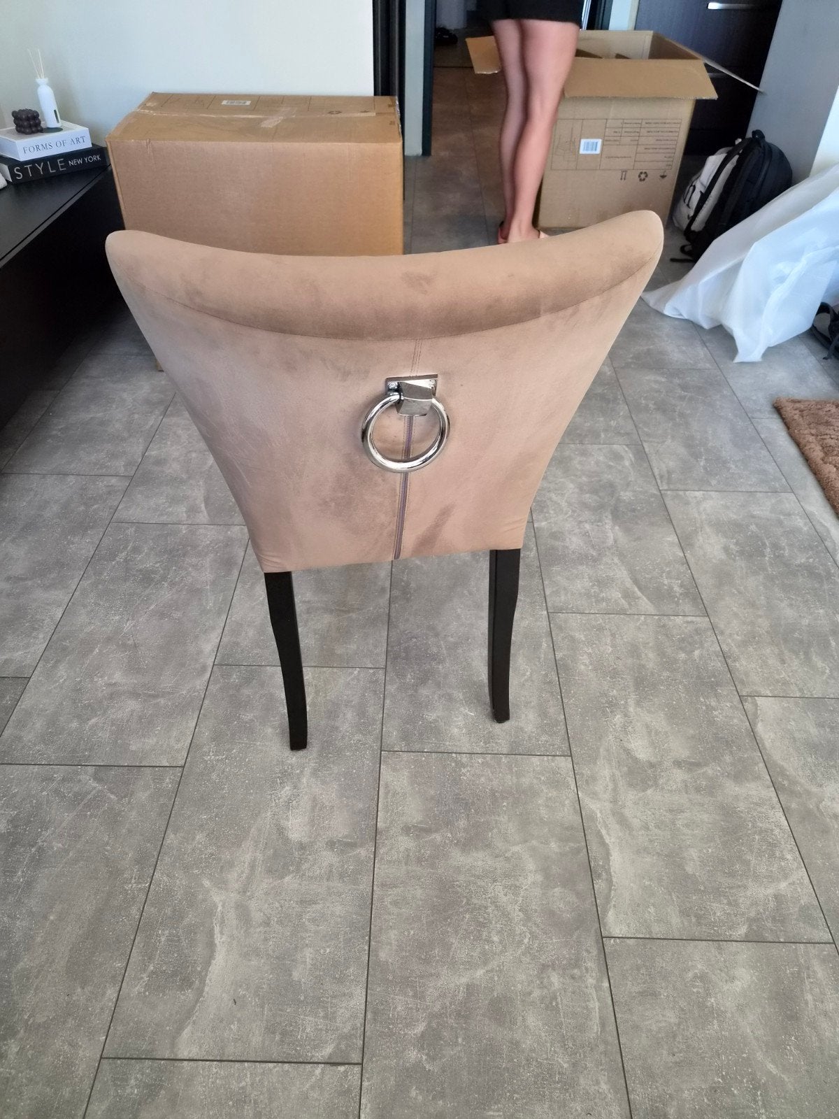 Rofra  6  stuks -eetkamerstoelen - Zo goed als nieuw, Ophalen, Bruin, Zo goed als nieuw, Stof