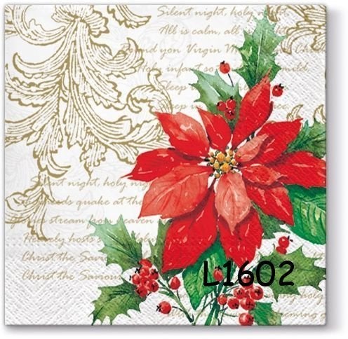 pak servetten = 20 stuks - poinsettia L1602, Verzenden, Nieuw