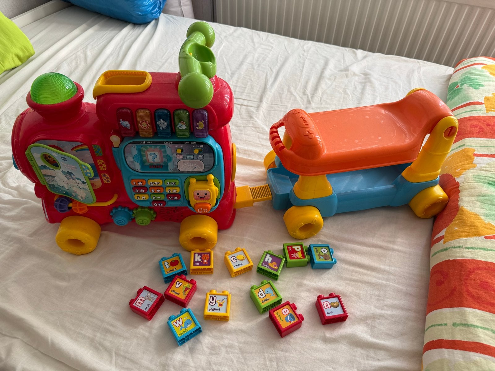 VTech Baby Speeltrein met loopwagen en blokken, Ophalen of Verzenden, Gebruikt, Jongen of Meisje