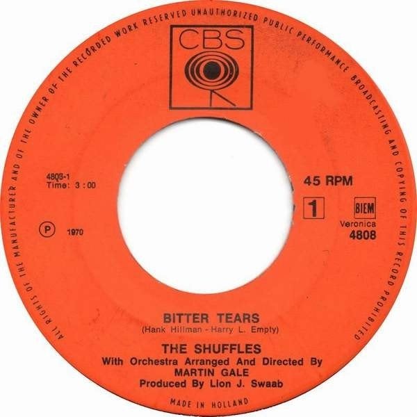 single vinyl   THE SHUFFLES – Bitter Tears (1970 - NL), Gebruikt, Verzenden, 7 inch, Pop