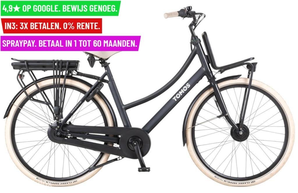 E-Bike TOMOS EB 15 Dames 28"/55cm/Black-matt/Li-ion 626 Wh/A