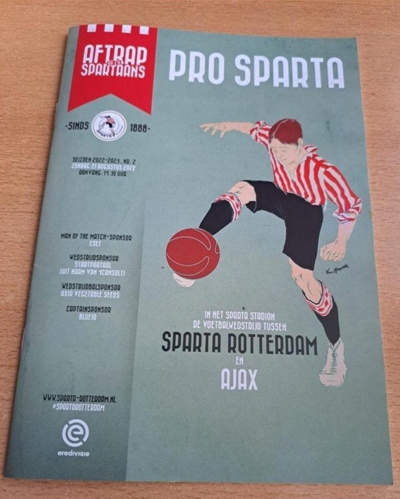 Programmaboekje Sparta - Ajax 21-08-2022, Verzamelen, Ophalen of Verzenden, Zo goed als nieuw, Ajax, Boek of Tijdschrift