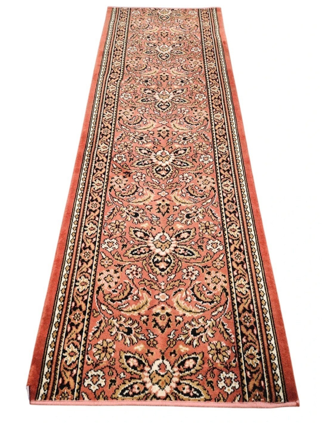 Vintage Perzische loper wol koraal floral pink 70x200cm, 200 cm of meer, Www.hypepopup.nl, Zo goed als nieuw, Www.hypepopup.nl