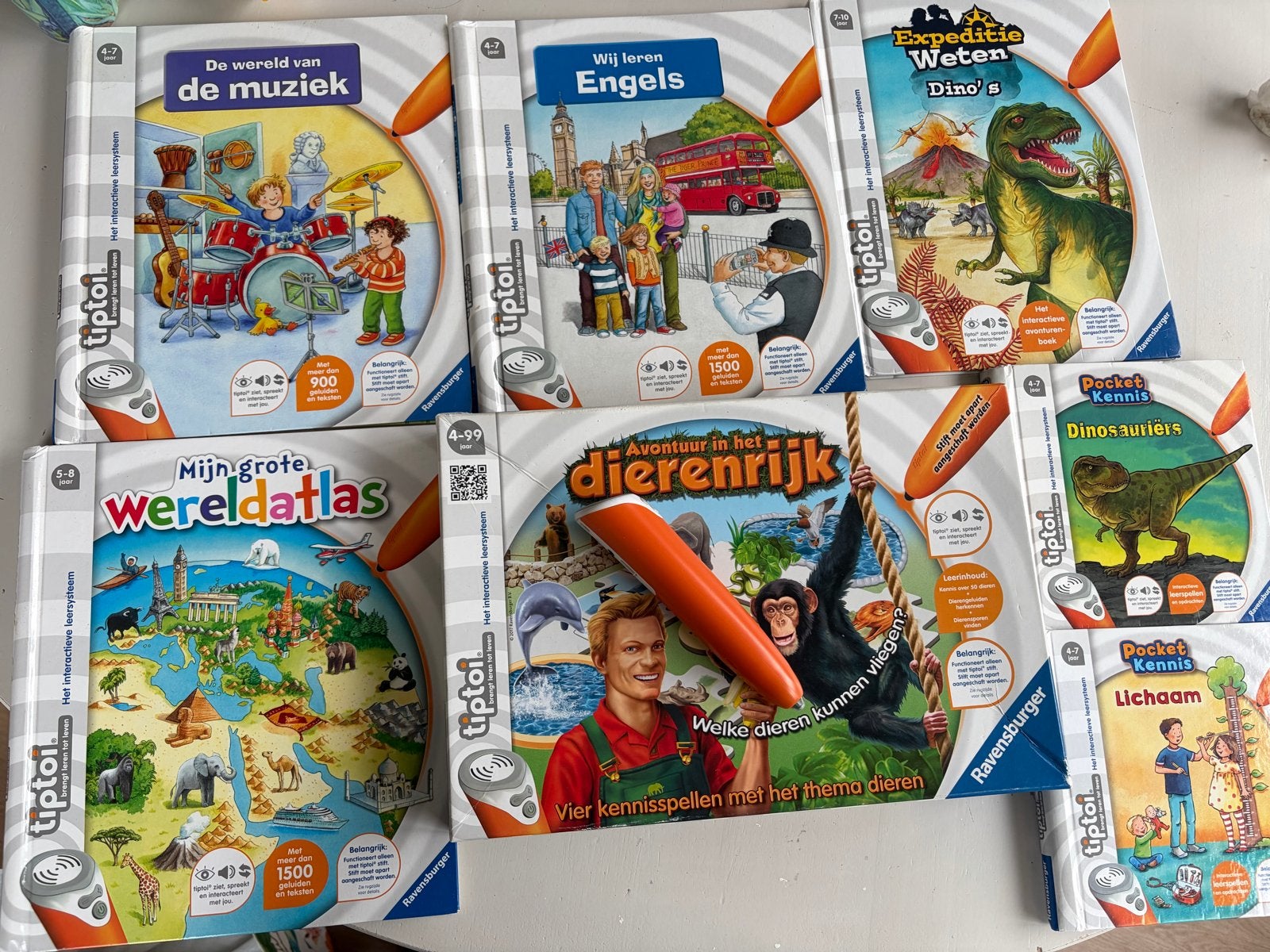 Tiptoi Starterset en Boeken: Wereldatlas, Dierenrijk, Muziek, Ophalen, Gebruikt, Taal en Lezen, Met geluid