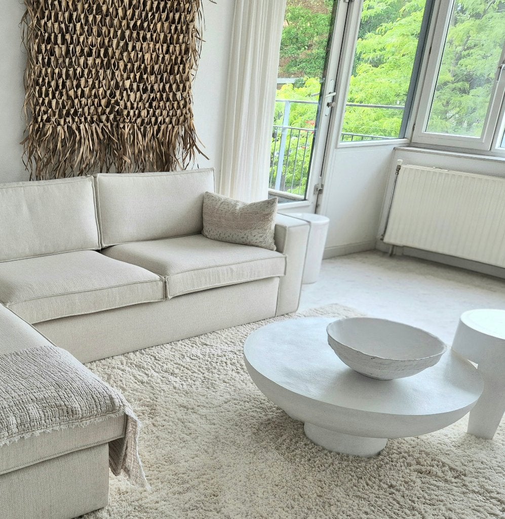 Ronde lage salontafel Japandi Westwing Loods 5 VT Wonen, Ophalen, Boho Ibiza Wabisabi Minimalistisch Scandinavisch, 50 tot 100 cm