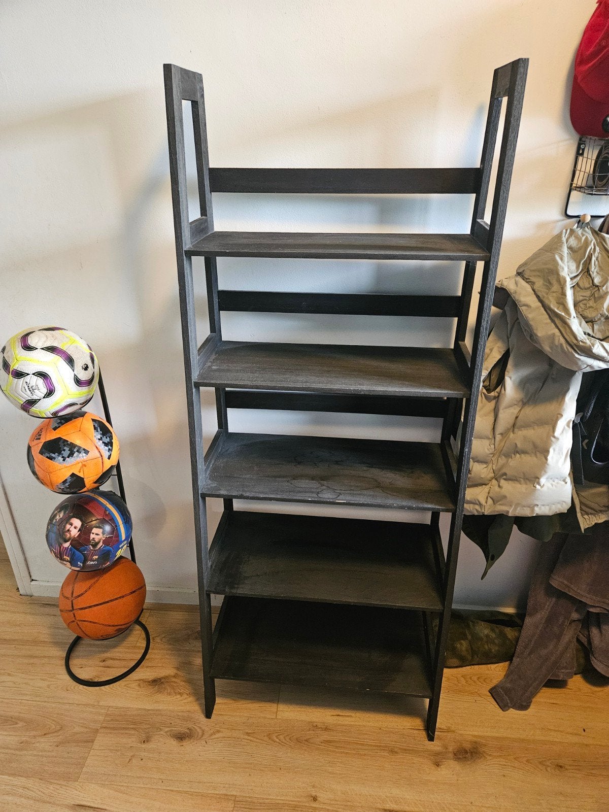 Donkergrijze houten ladderkast 150x60x35 cm, Ophalen, Gebruikt