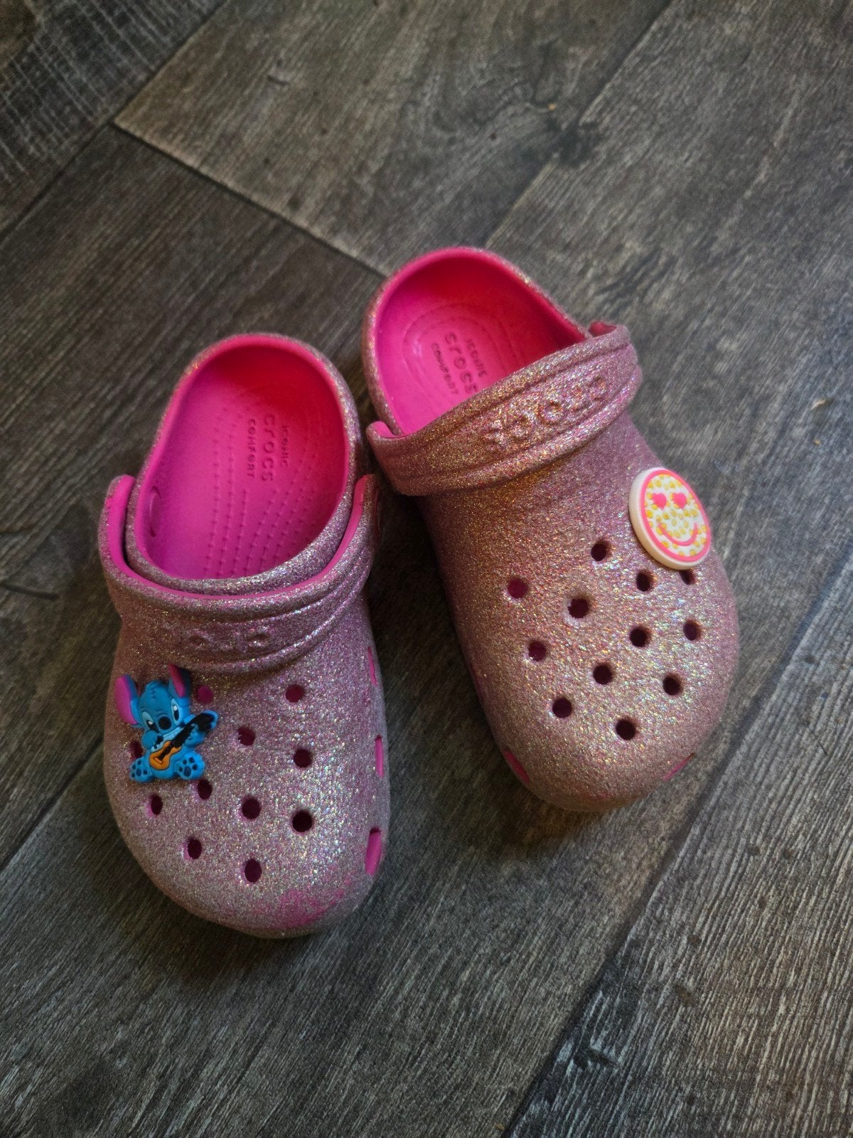 Roze glitter Crocs maat 25-26, Ophalen of Verzenden, Gebruikt, Crocs, Meisje
