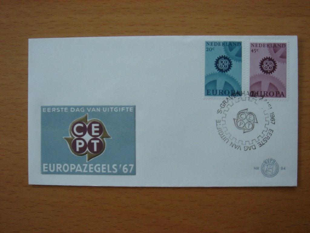 NVPH E84 1e Dag-enveloppe Europa 1967 – Radarwerk, Ophalen of Verzenden, Onbeschreven, Nederland