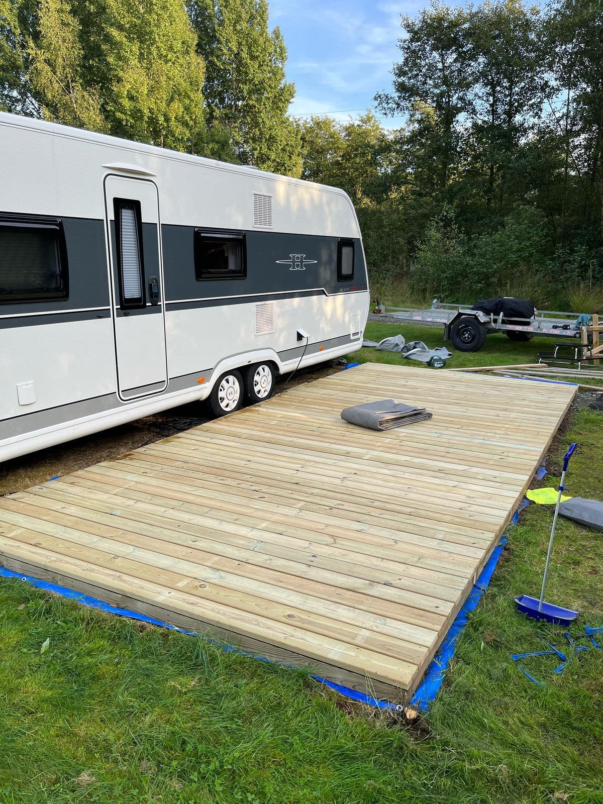 Houten Tentvloer voor Caravanvoortent l, Ophalen, Zo goed als nieuw
