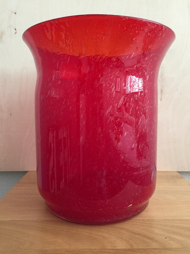 Grote Rode Glasvaas XXL / Windlicht, Huis en Inrichting, Ophalen of Verzenden, 75 cm of meer, Rood, Glas