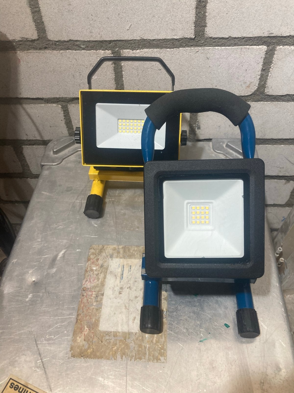 LED Bouwlampen / Werkspot (2 stuks), Gebruikt, Minder dan 50 watt, Met statief, Ophalen of Verzenden