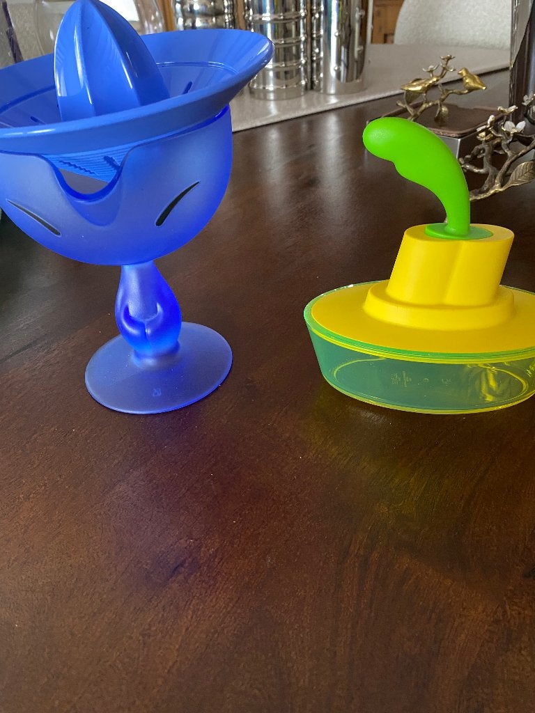 Alessi citruspers. En botervloot met mesje, Kunststof, Ophalen of Verzenden, Zo goed als nieuw, Alessi