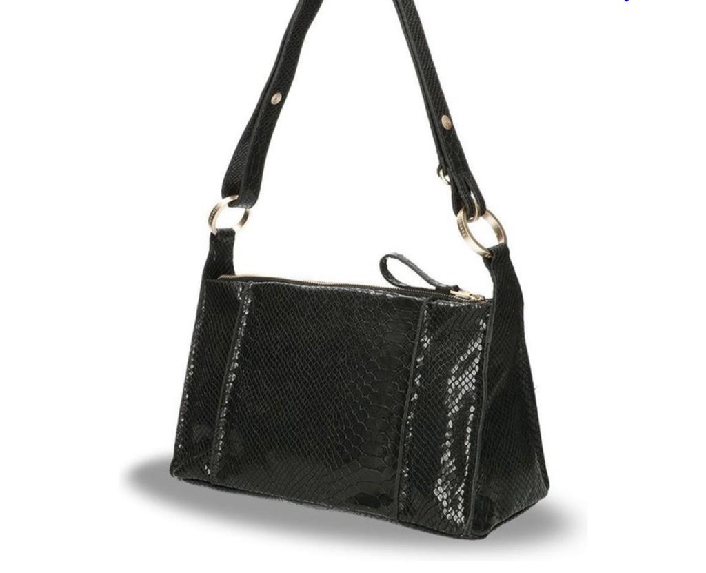 Fred de la Bretoniere crossbodytas Anaconda leer - zwart, Ophalen of Verzenden, Zo goed als nieuw, Zwart, Leer