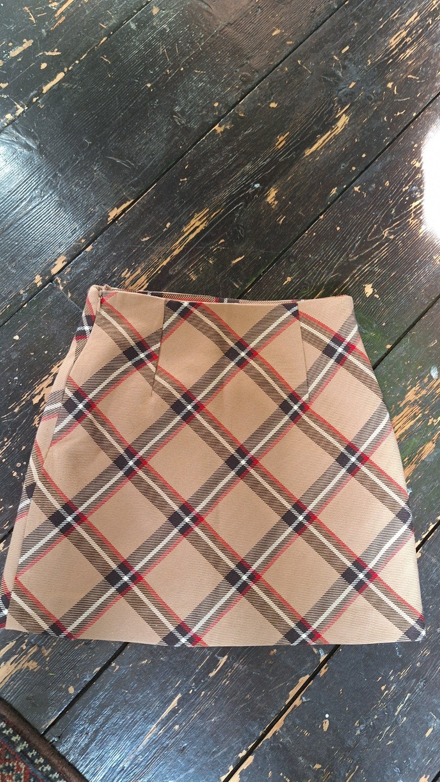 H&M geruite rok maat 36 (S), H&M, Beige, Ophalen of Verzenden, Zo goed als nieuw