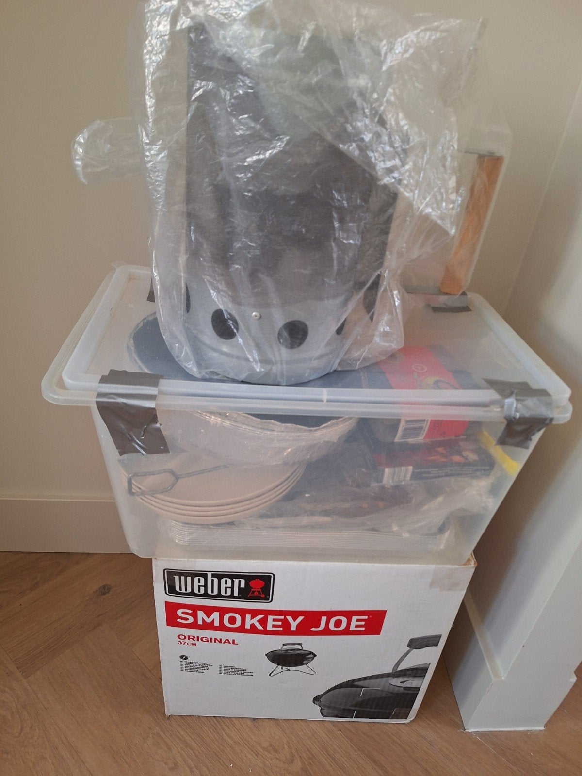 koopje Weber Smokey Joe BBQ incl alle accessoires, borden be, Ophalen, Gebruikt, Weber