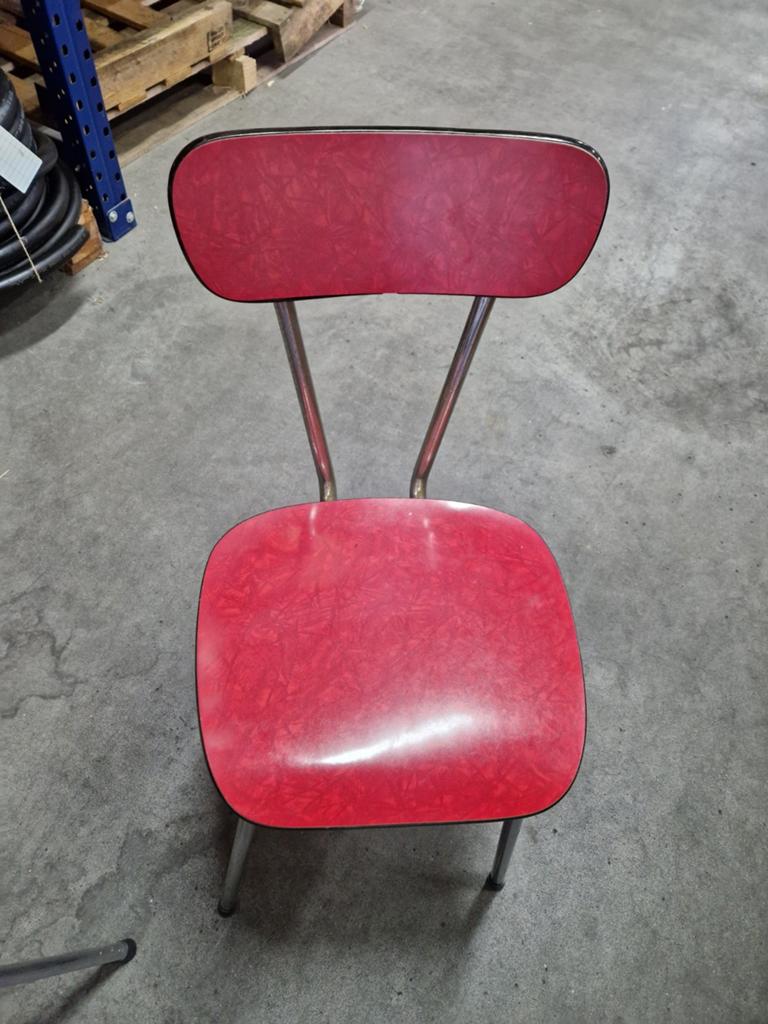 Retro vintage rode stoelen, Ophalen, Gebruikt, Twee, Retro / Vintage