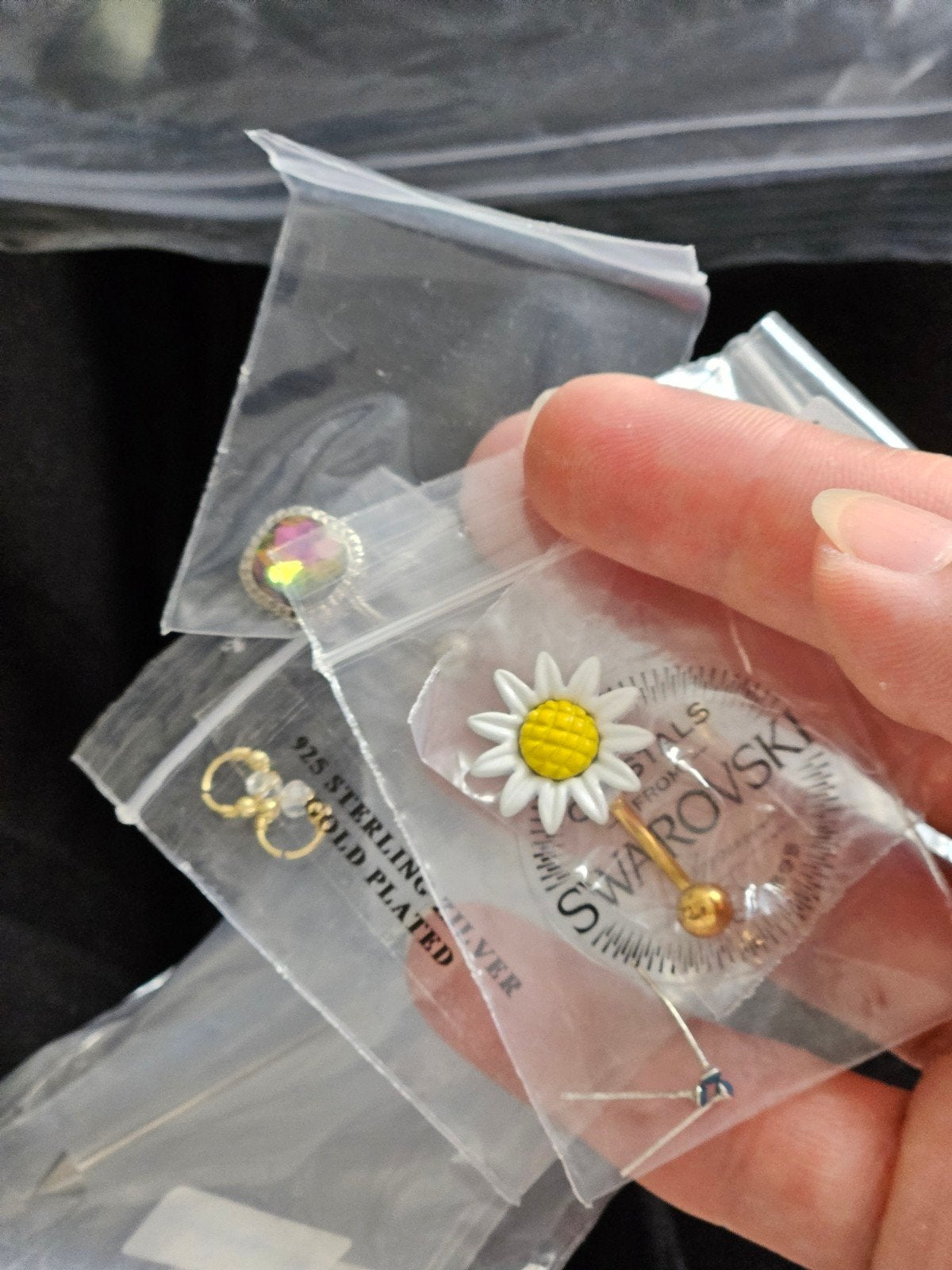 Zak met 17 piercings staal sterling zilver kristal, Sieraden, Tassen en Uiterlijk, Piercings, Overige typen, Nieuw, Ophalen of Verzenden