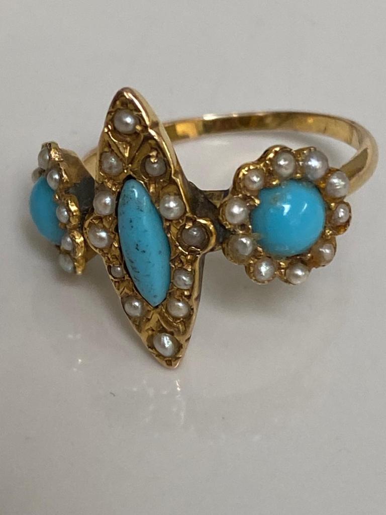 Antiek geel gouden ring 585, Verzenden, Goud, Ring