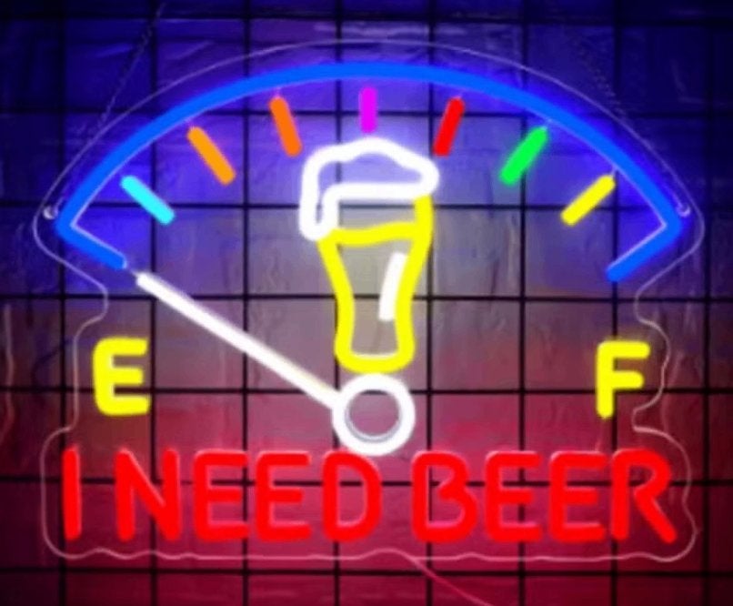 LED lamp neon stijl I need Beer (35x32cm)