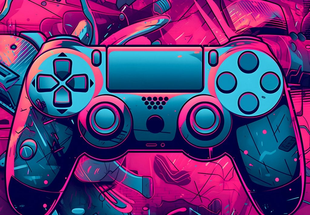 Game behang Controller PS, Fotobehang op maat *Muurdeco4kids, Verzenden, Nieuw