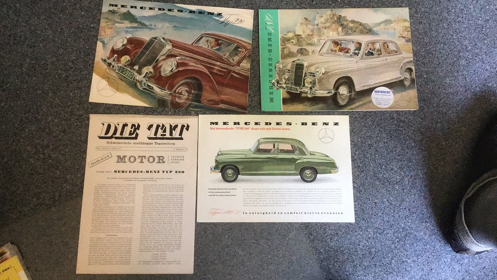 MERCEDES FOLDERS LOT 3x JAREN VIJFTIG 220,PONTON 180 GROOT F, Diverse auteurs, Zo goed als nieuw, Mercedes, Ophalen of Verzenden