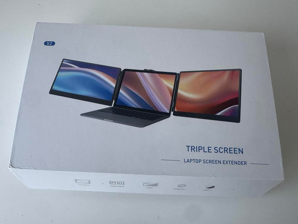 Triple Screen Laptop Scherm Extender S2 FHD, Computers en Software, Monitoren, HDMI, Full HD, Ophalen of Verzenden, Zo goed als nieuw