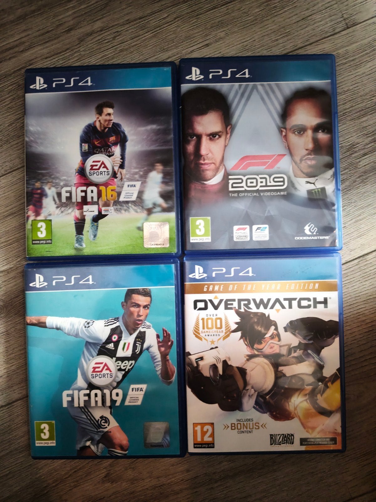 overwatch, f1 2019, Fifa 16,19 ps4, 1 speler, Ophalen of Verzenden, Zo goed als nieuw, Vanaf 3 jaar