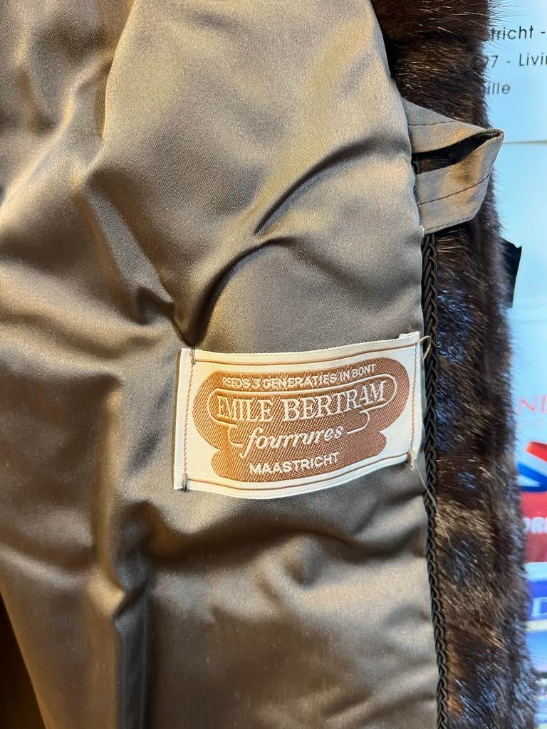 Vintage Emile Bertram Nerts Bontjas met Muts, Ophalen of Verzenden, Gedragen, Maat 38/40 (M), Bruin