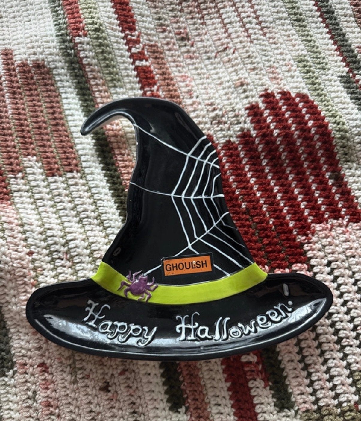 Halloween Heksenhoed Schaal - Spinnenweb & Spin Decoratie, Ophalen of Verzenden, Gebruikt, Feestartikel, Halloween of Griezel